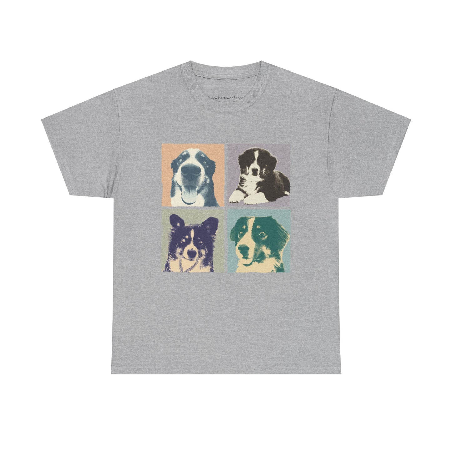 Hundefoto auf T-Shirt bedruckt im retro Look
