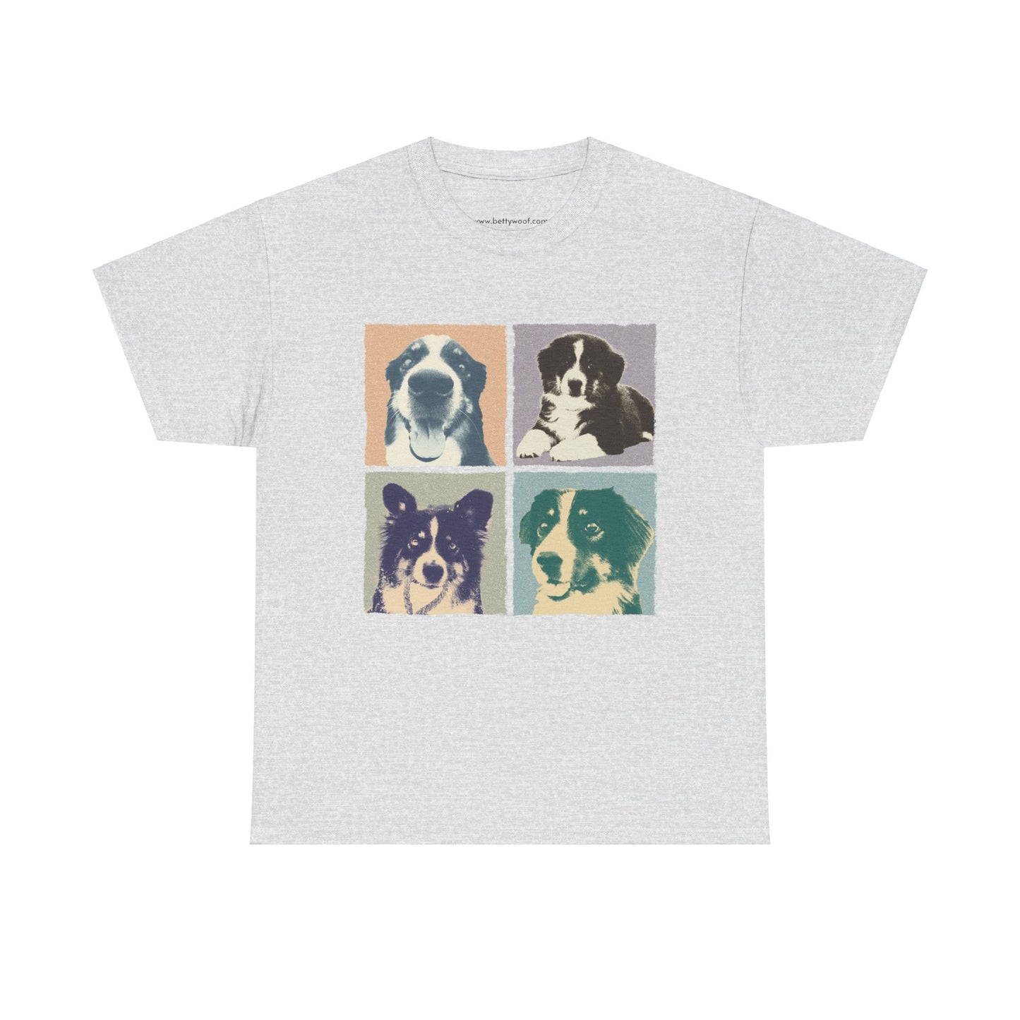Hundefoto auf T-Shirt bedruckt im retro Look