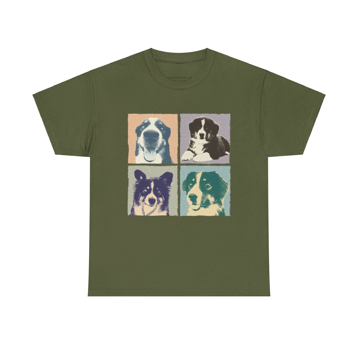 Hundefoto auf T-Shirt bedruckt im retro Look