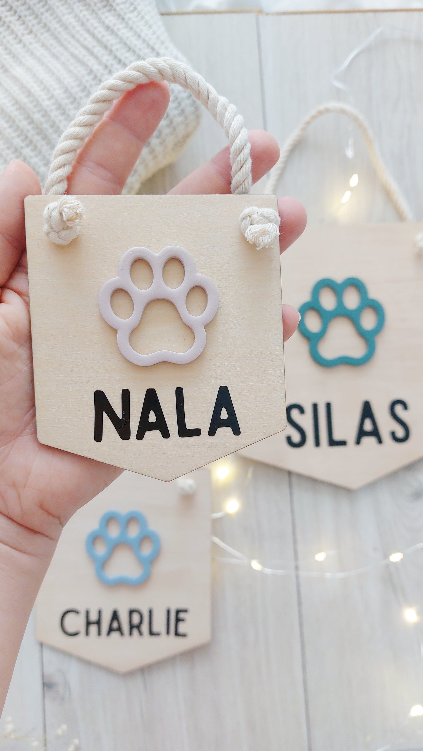 Weihnachtsgeschenk Namensschild Hunde