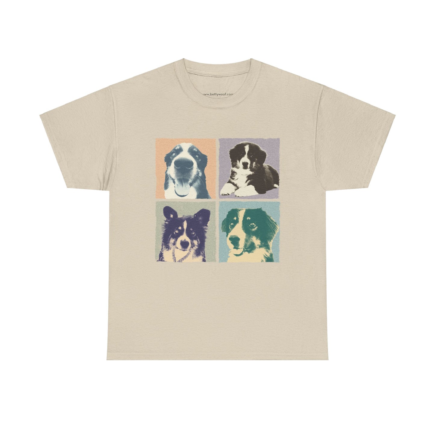 Hundefoto auf T-Shirt bedruckt im retro Look