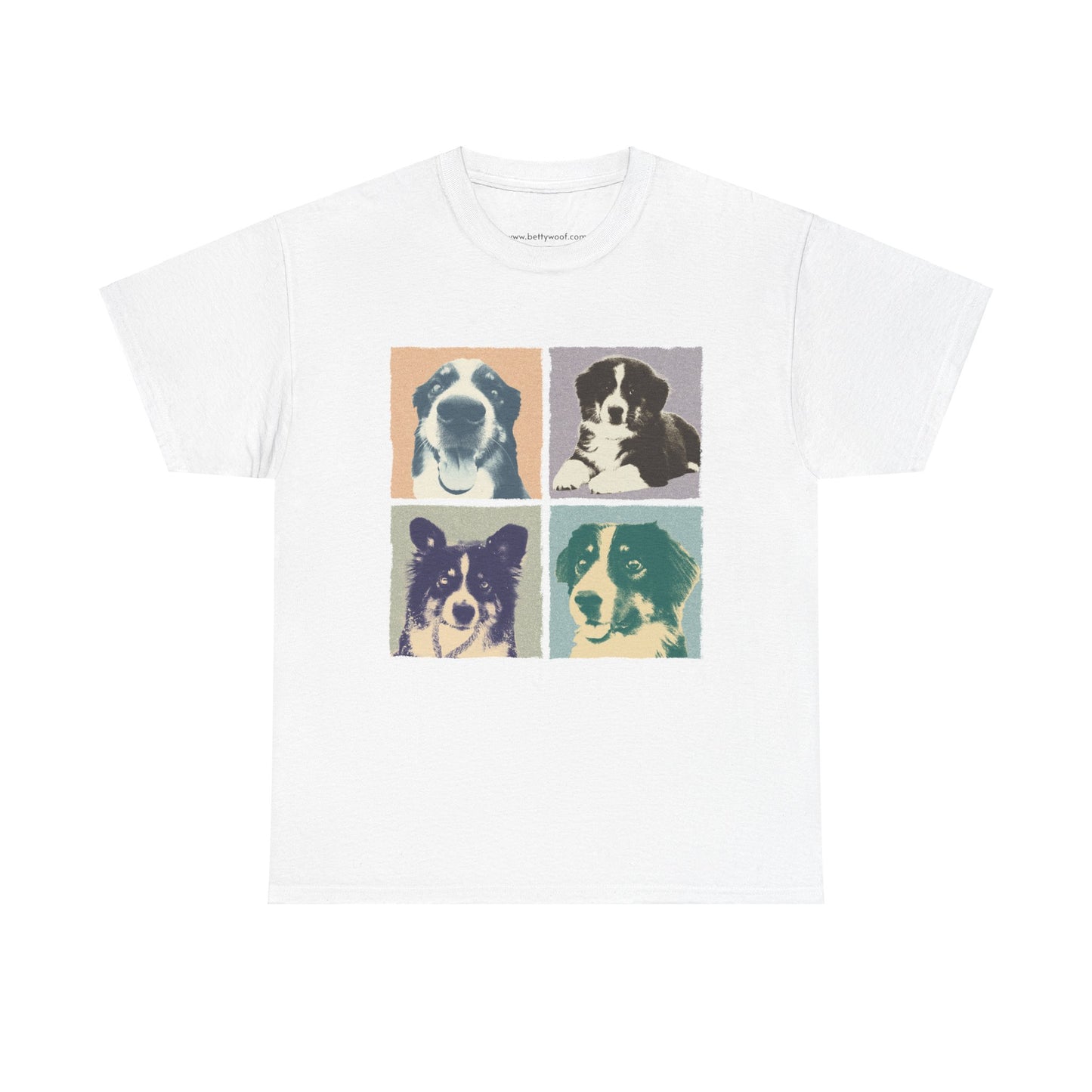 Hundefoto auf T-Shirt bedruckt im retro Look