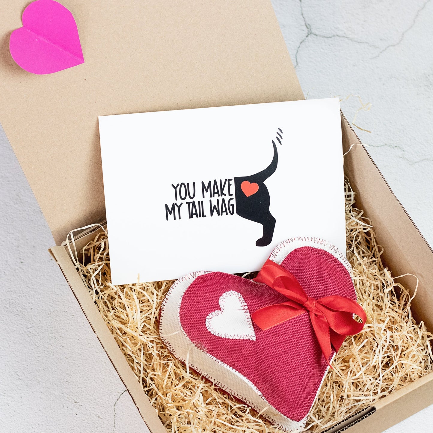 Geschenkebox Hund Spielzeug mit Karte für Hund Gute Besserung
