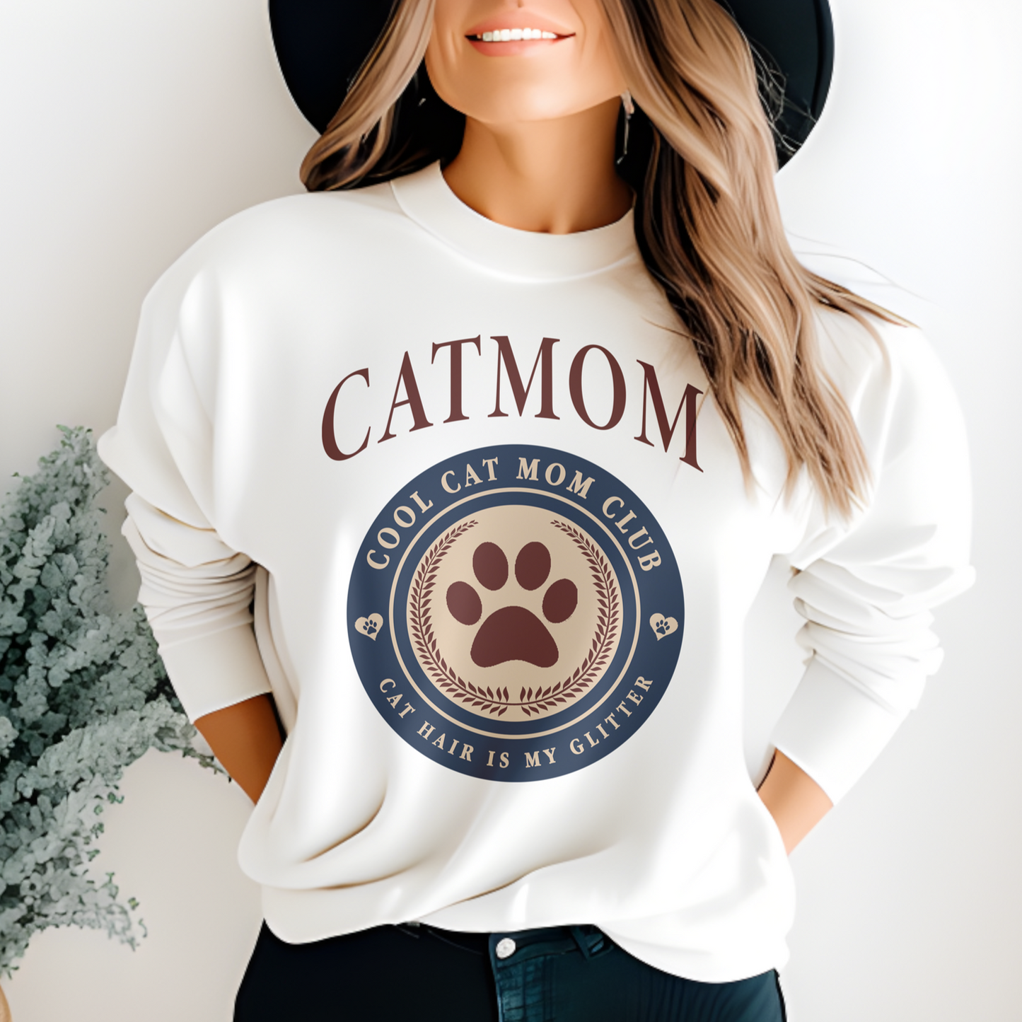 Katzenbesitzer Geschenkidee Cool Cat Mom Club Pullover Katzenhaare