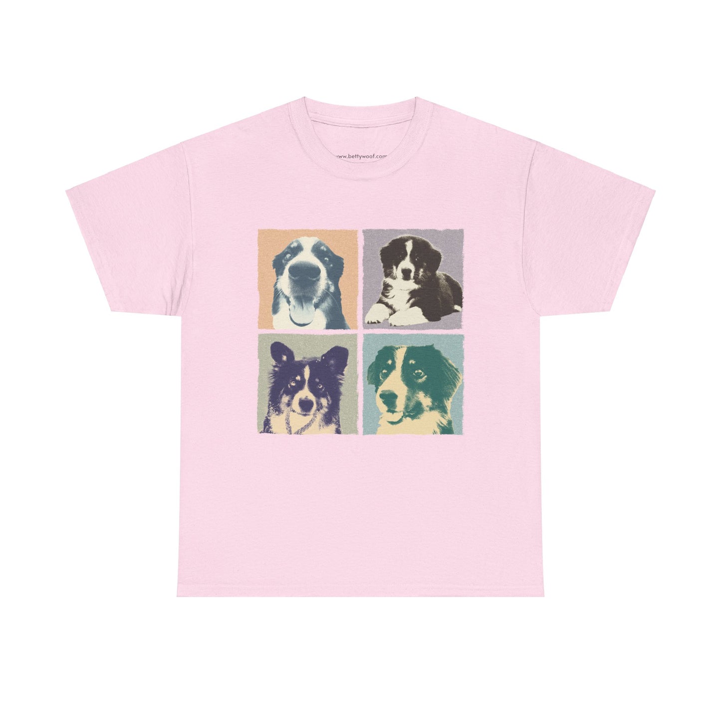 Hundefoto auf T-Shirt bedruckt im retro Look