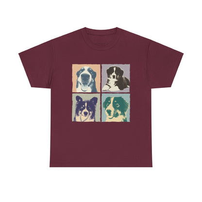 Hundefoto auf T-Shirt bedruckt im retro Look