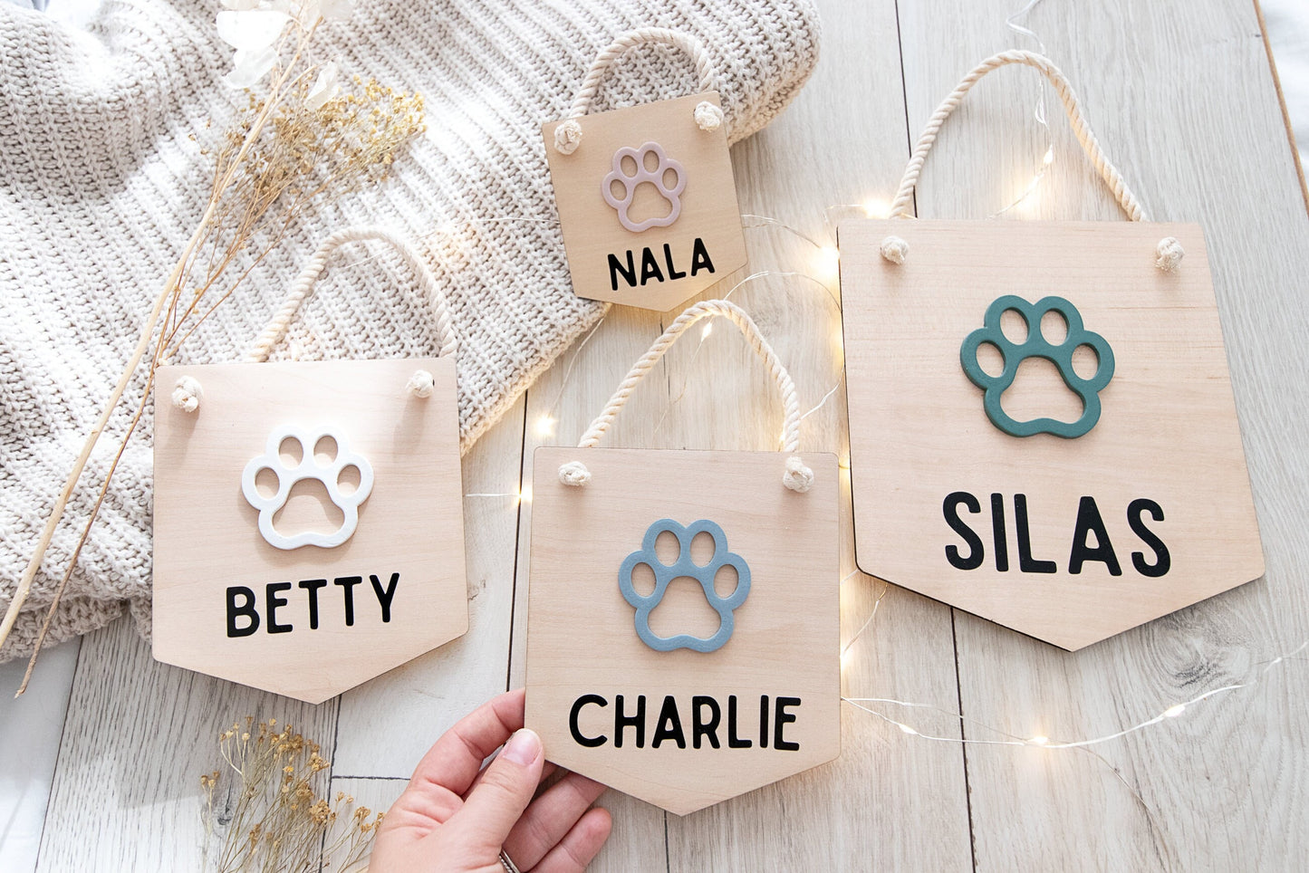 Weihnachtsgeschenk Namensschild Hunde